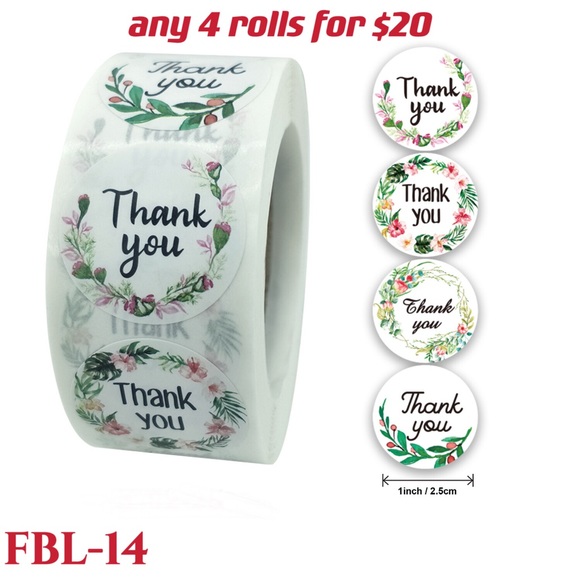 4 rolls of Thank you stickers-#FBL-20 - Picture 9 of 15